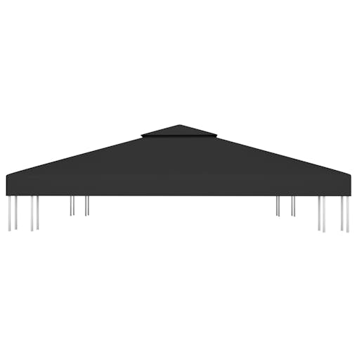 NNEVL 2-Tier Gazebo Top Cover 310 g/m&sup2; 3x3 m Black