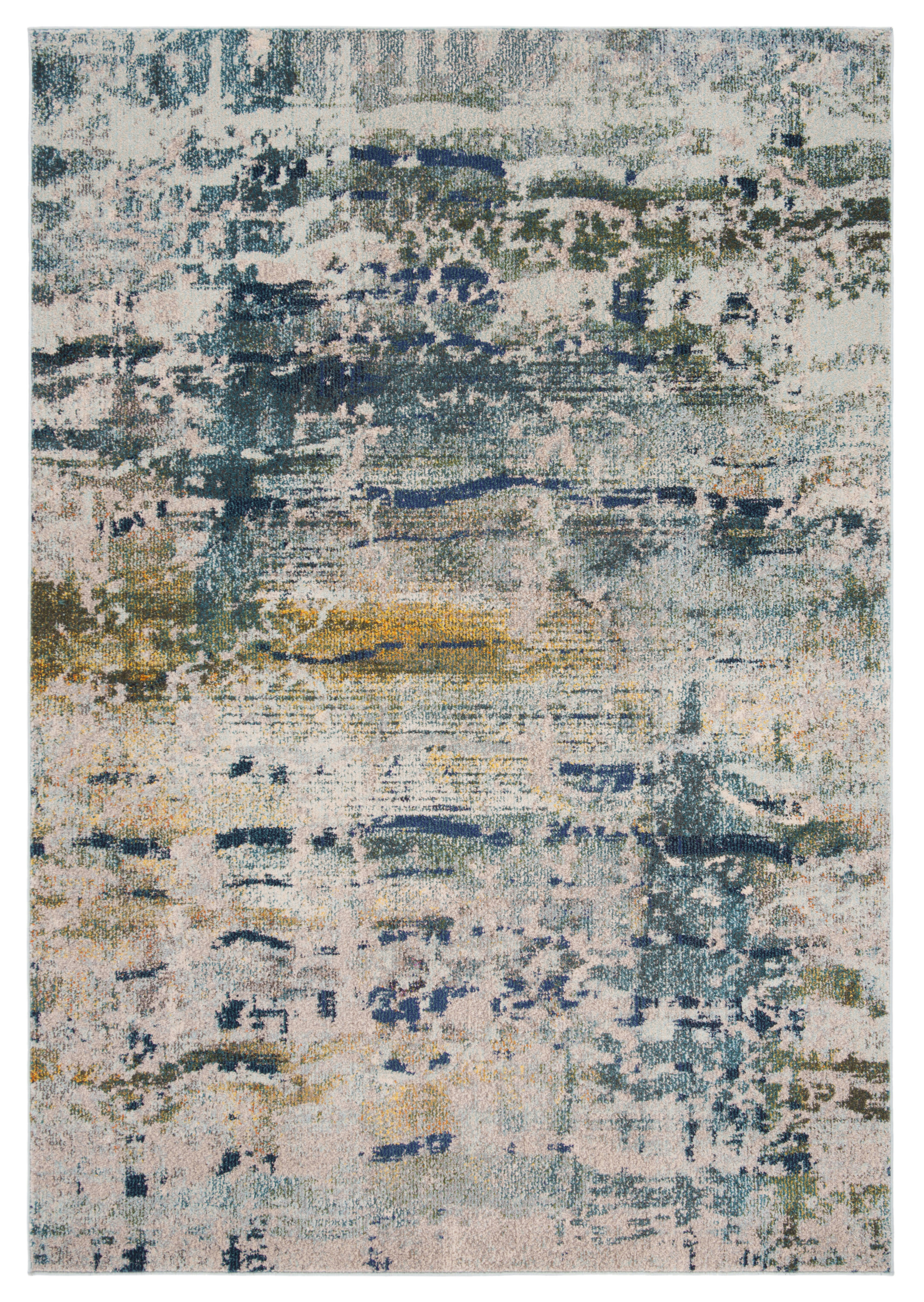 MONACO - Tapis de salon interieur en bleu & gris, 155 x 231 cm