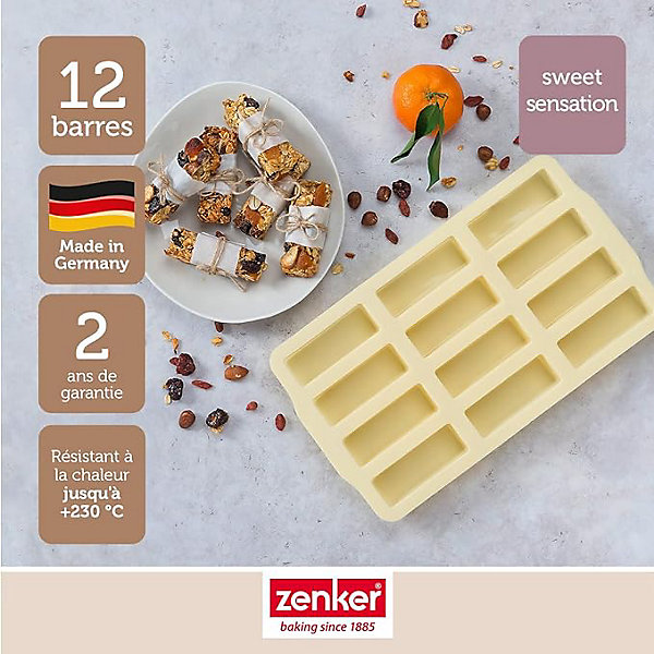 Moule en silicone pour 12 barres de muesli Zenker Sweet Sensation