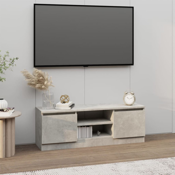 Szafka pod TV z drzwiczkami szarość betonu 102x30x36 cm