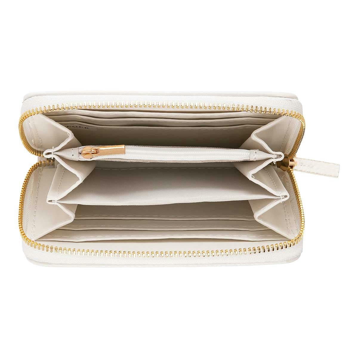 - Portefeuille Femme - Coeur Doré - Blanc