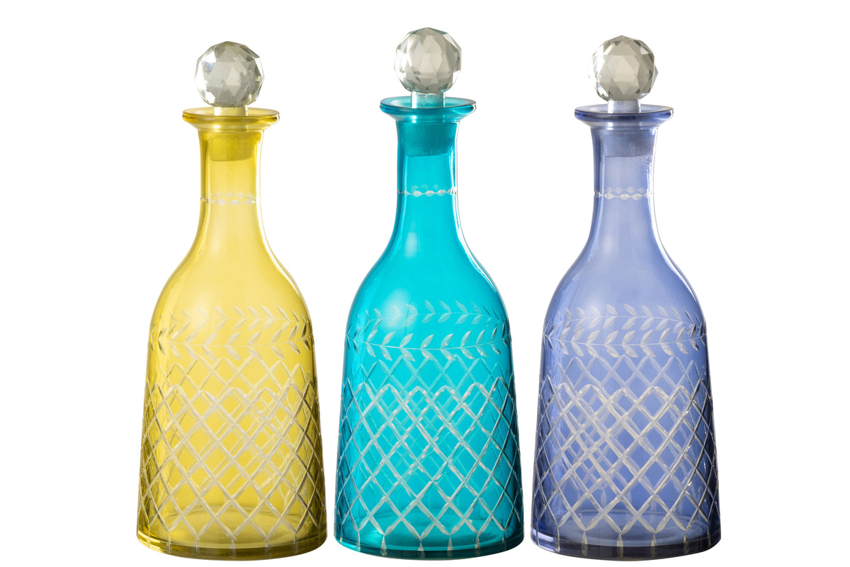 J-Line decoratie Flessen Tarifa - glas - mix - large - 3 stuks