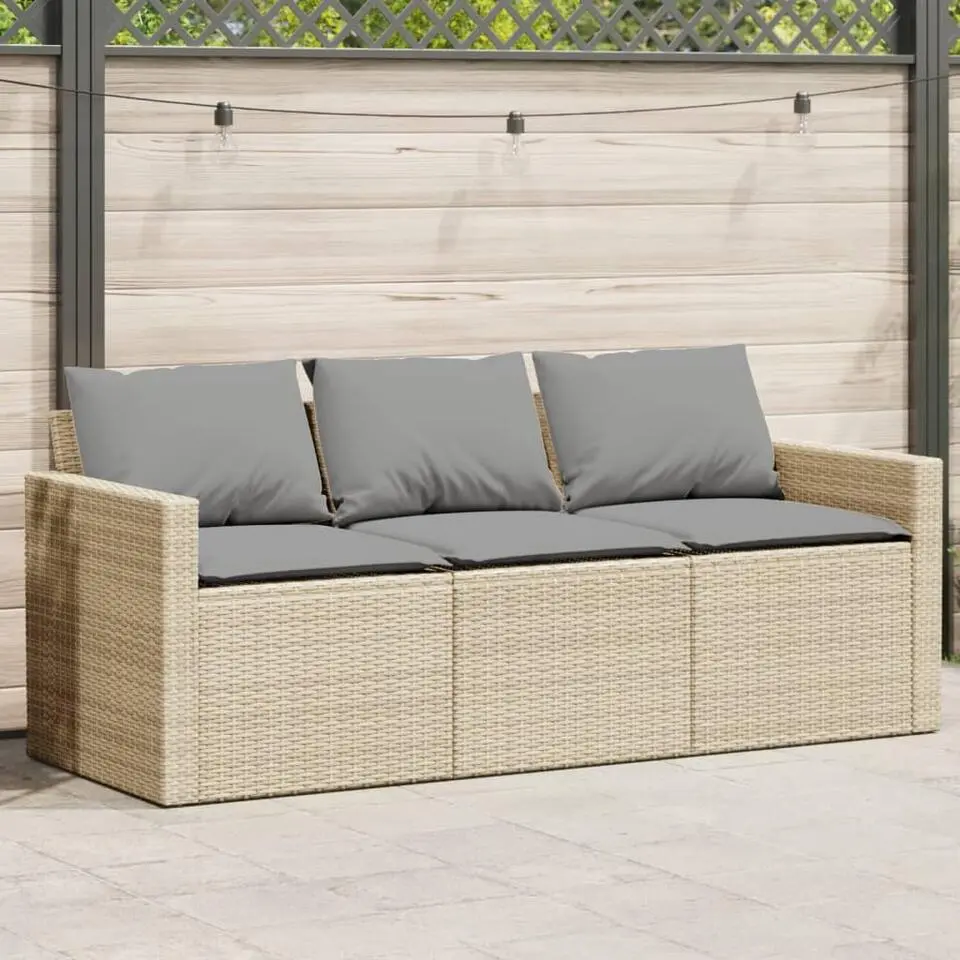 vidaXL - Tuinbank - Beige - Poly rattan