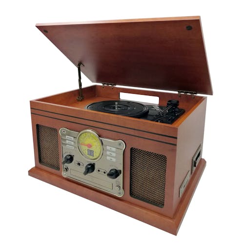 Vinyl, Turntable, Wireless Streaming CD Player in 1 Retro Music Centre