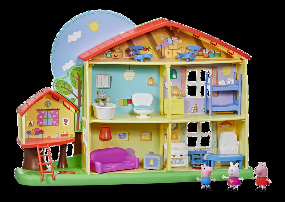 Peppa Pig Peppa's Playtime-to-Bedtime House, English, Ages 3+