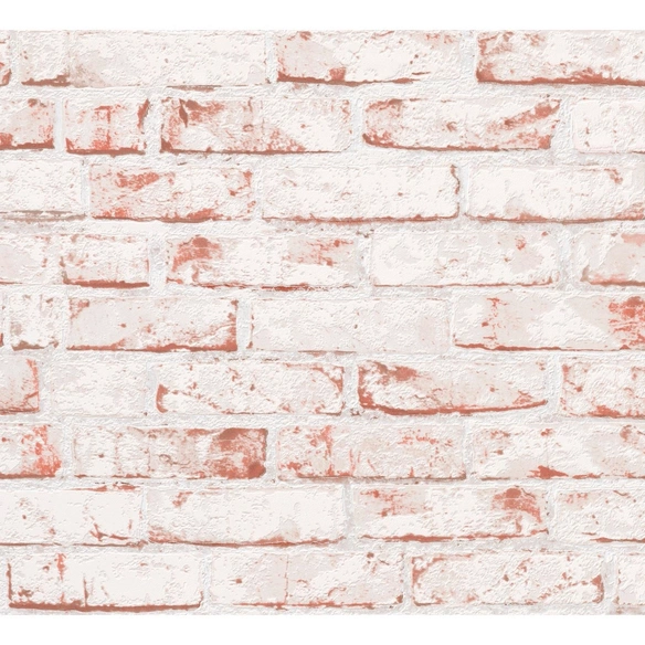 Vliestapete »Best of Wood´n Stone«, weiß/rot, strukturiert, für Feuchträume geeignet