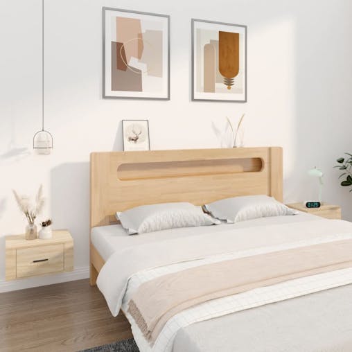 NNEVL Wall-mounted Bedside Cabinets 2 pcs Sonoma Oak 50x36x25 cm