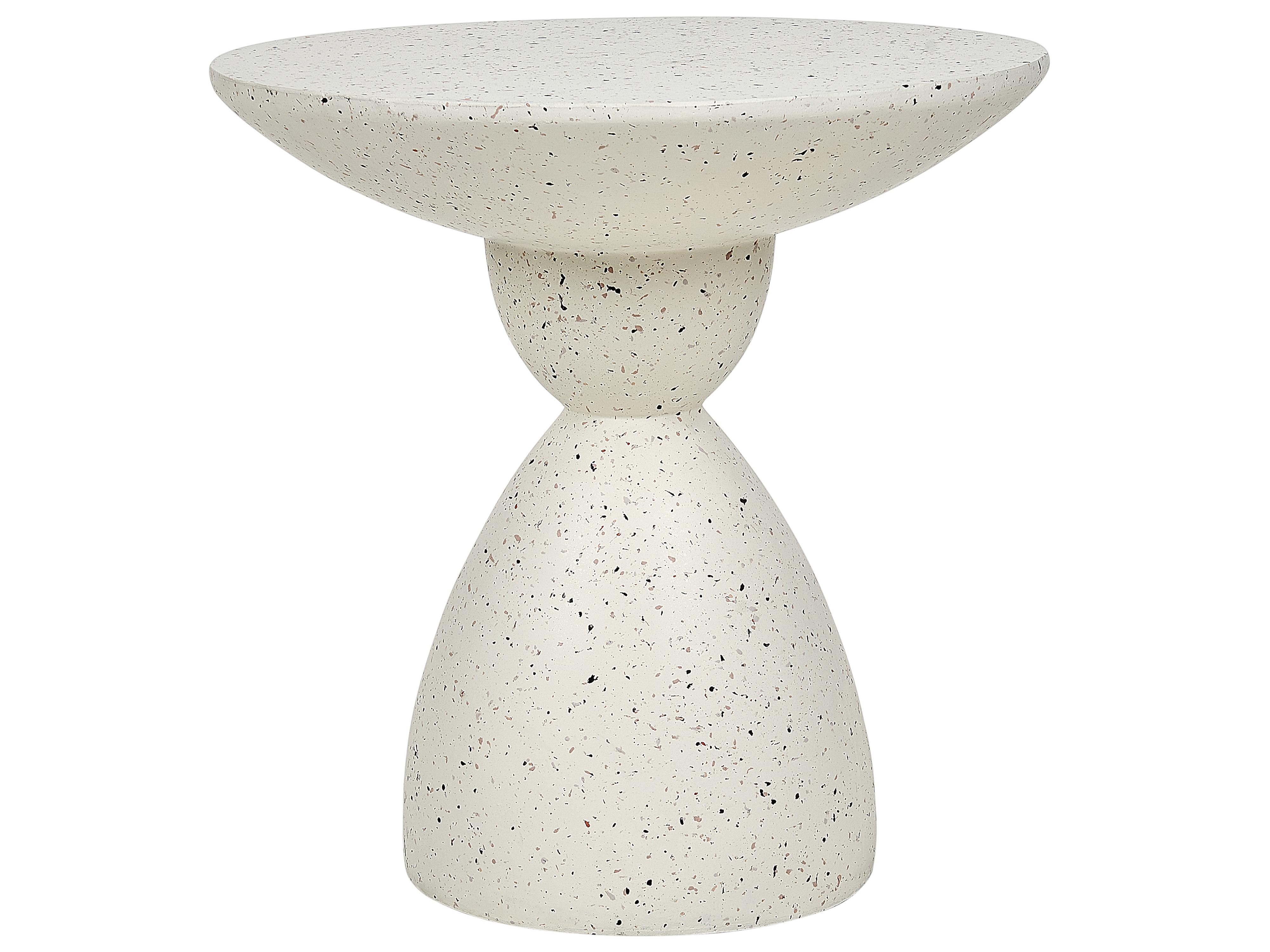 Side Table CAFFI 50 cm 50 cm White Terrazzo