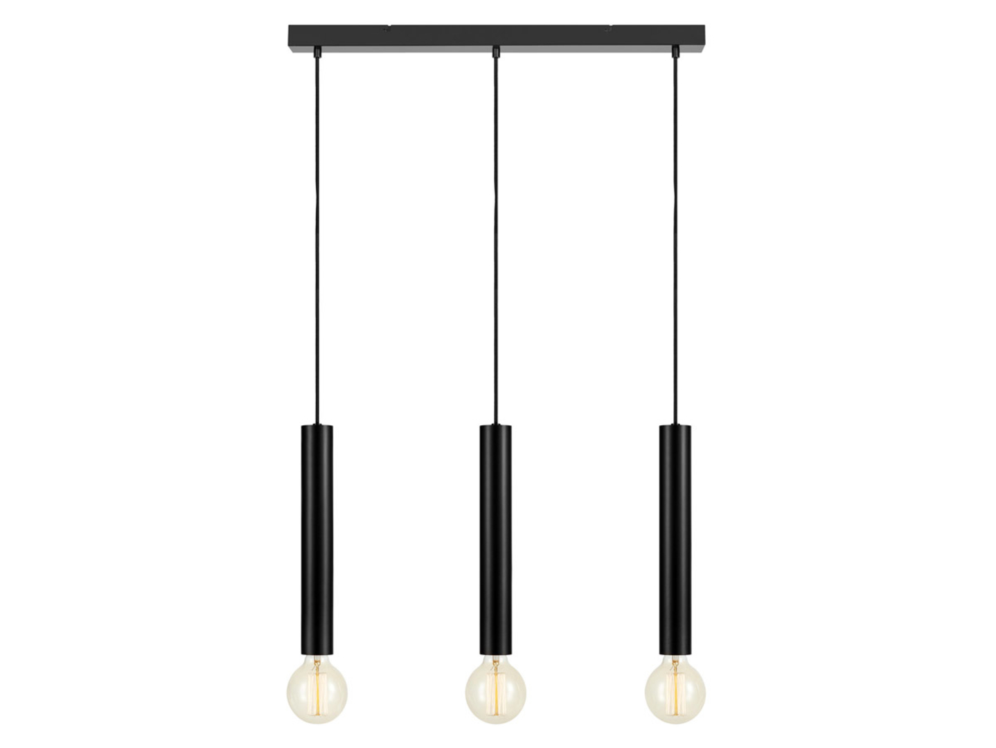 Lampa wisząca Sencillo 3-punktowa czarna