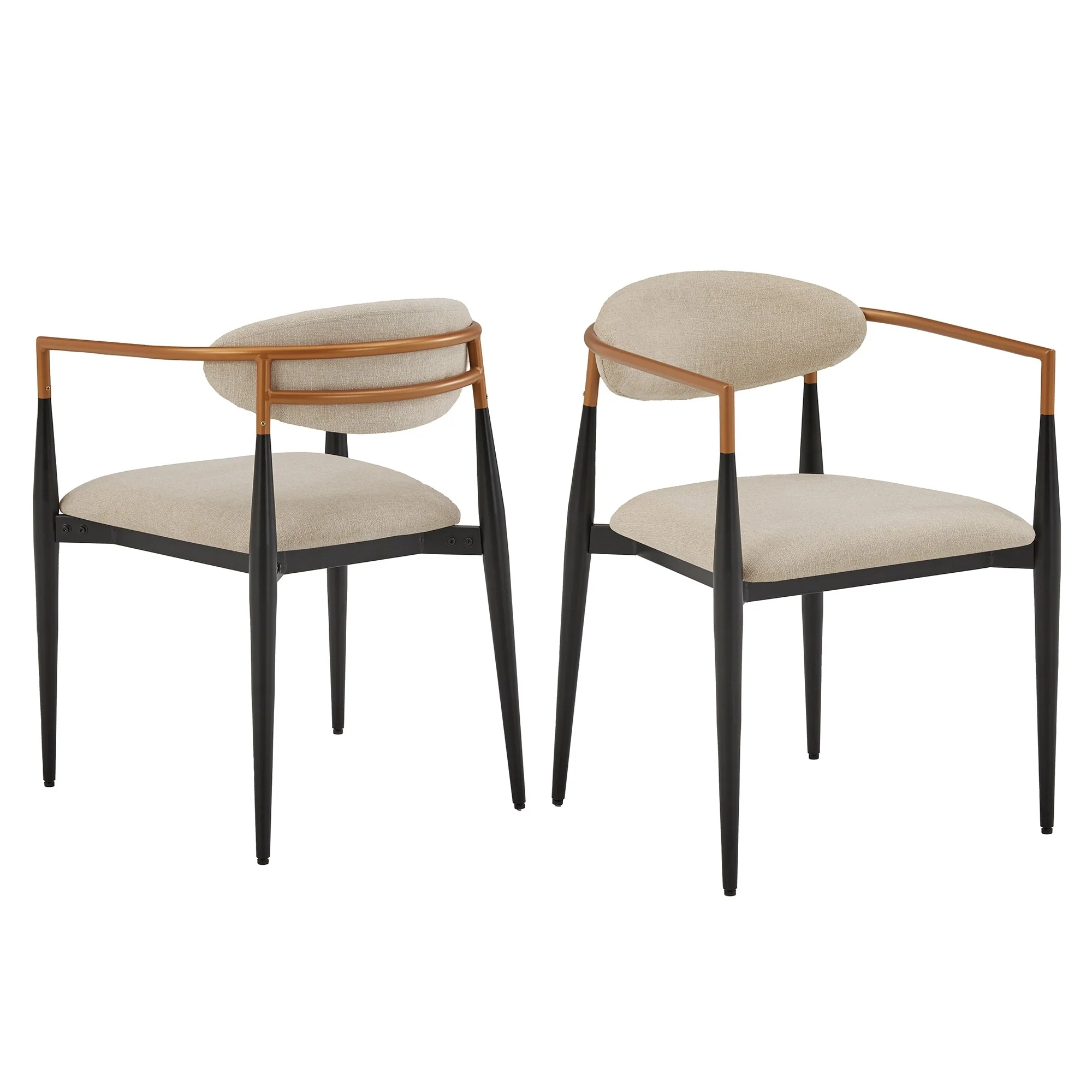Decatur Mid-century Dining Chair with Two-tone Copper & Black Finish (Set of 2) by iNSPIRE Q Modern