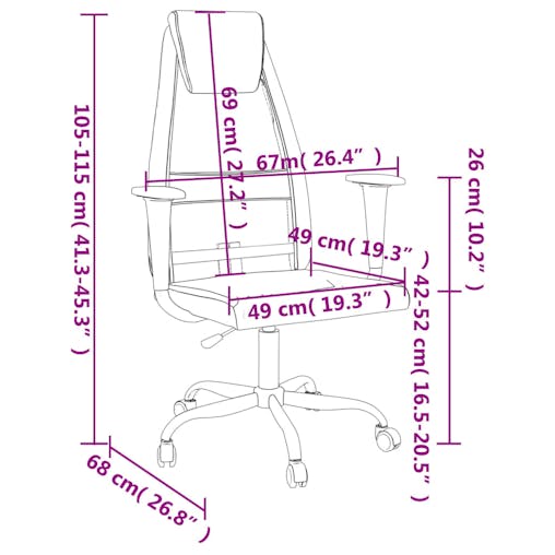 NNEVL Office Chair Black Mesh Fabric and Faux Leather