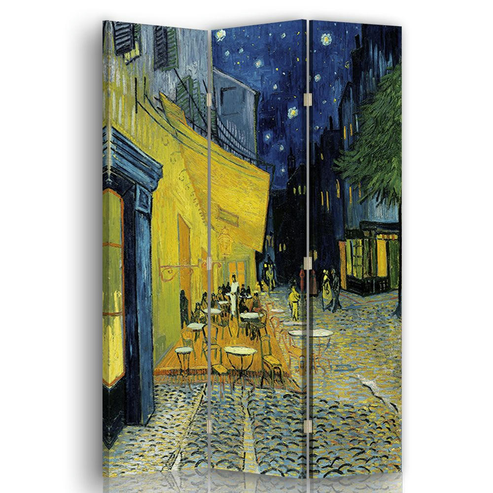- Paravent terrasse du Café le soir - Van Gogh cm 110x150 (3 volets)