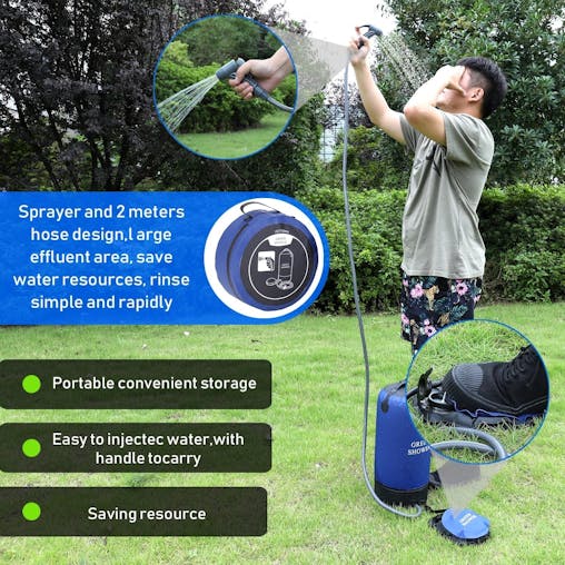 NNEOBA Pressure Shower with Foot Pump