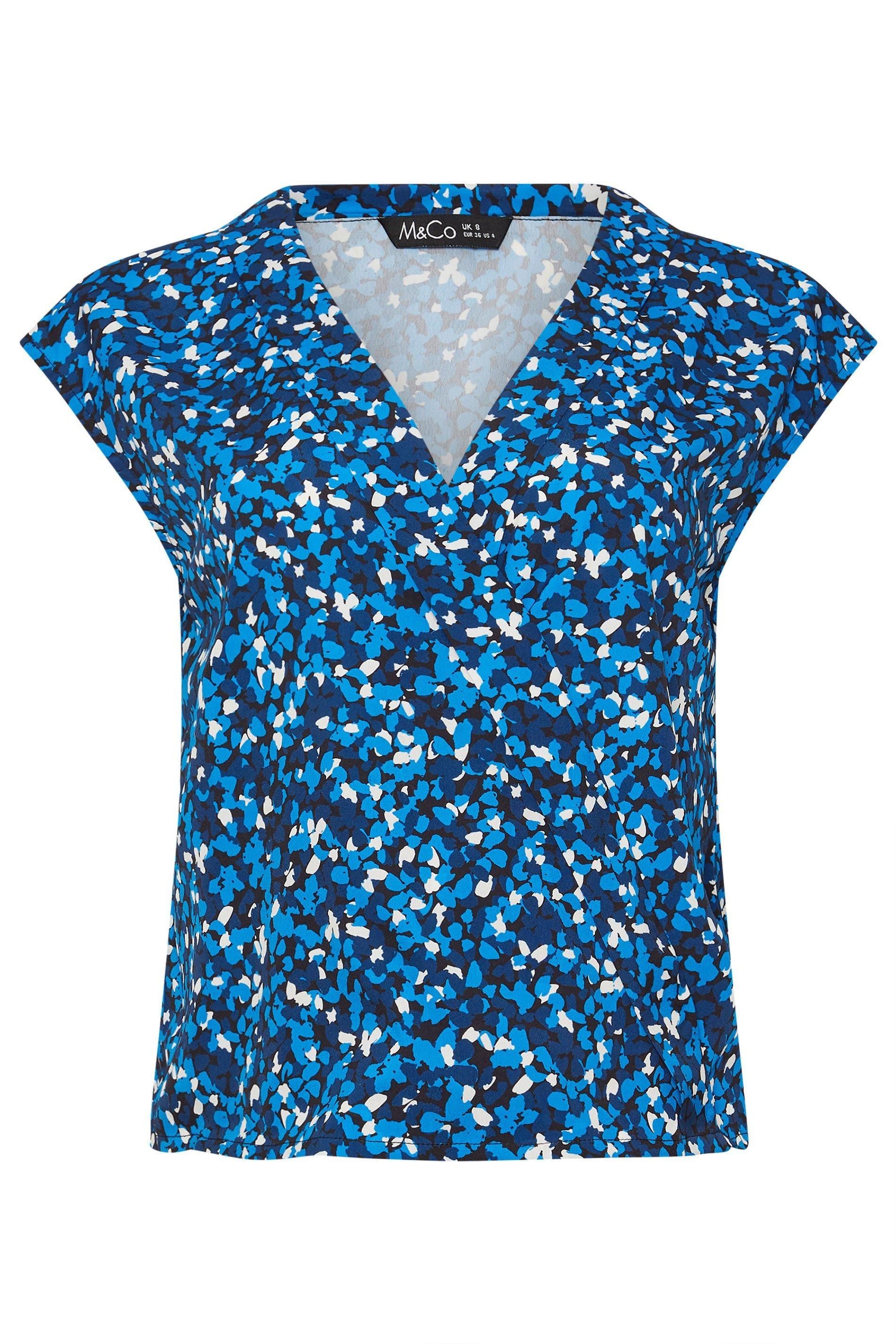 M&Co Petite Wrap Front Blouse