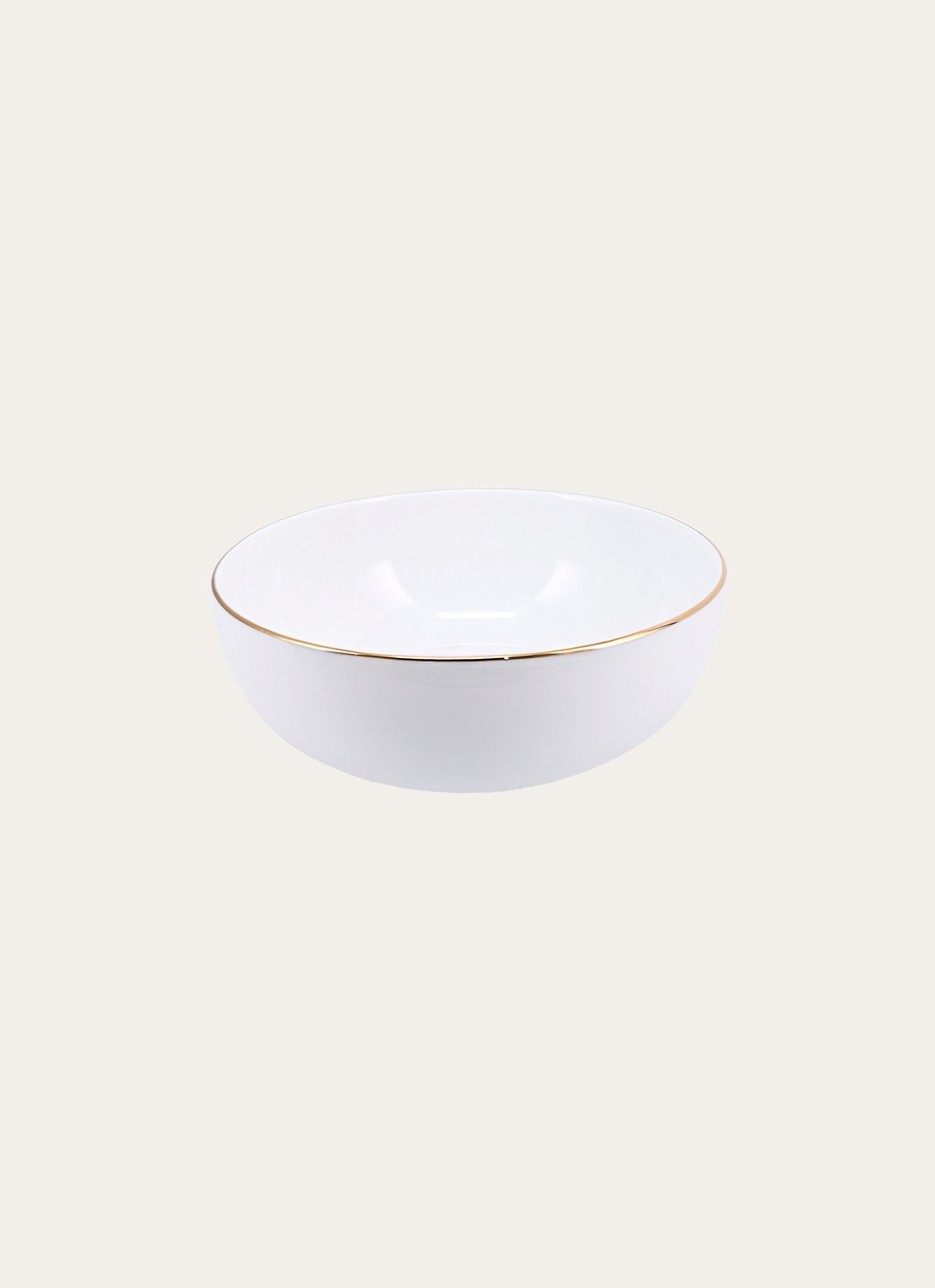 SALADIER EN PORCELAINE AVEC LISERÉ DORÉ BLANC
