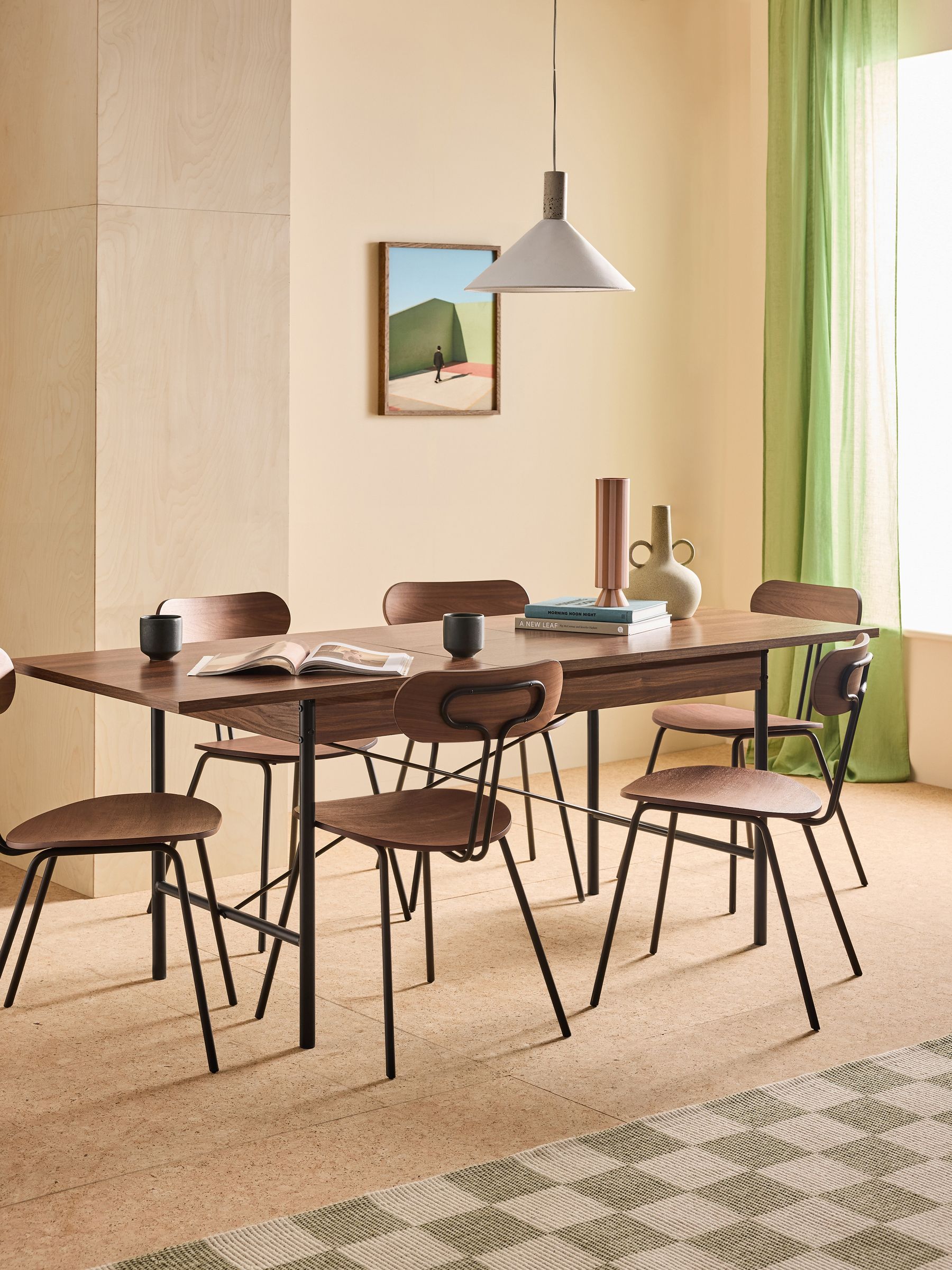 Blaze 6 To 8 Seater Rectangular Dining Table in Dark Walnut Effect