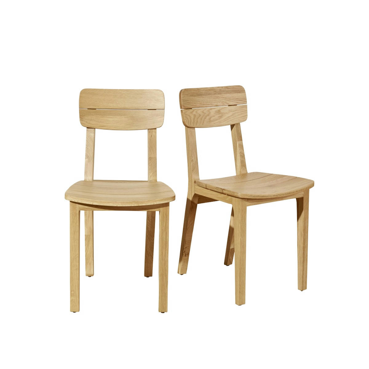 LUCIENNE - Lot de 2 chaises en chêne