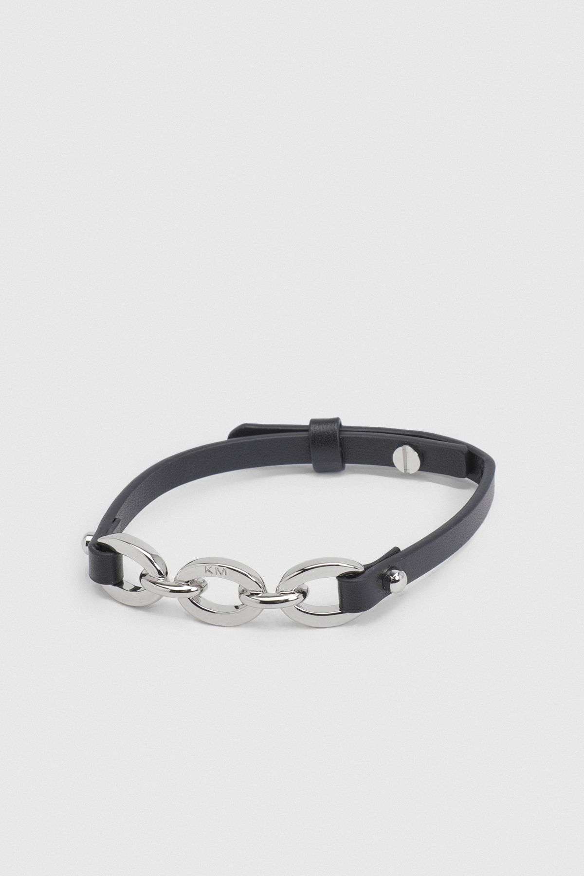 KarenMillen Chain Link Leather Bracelet