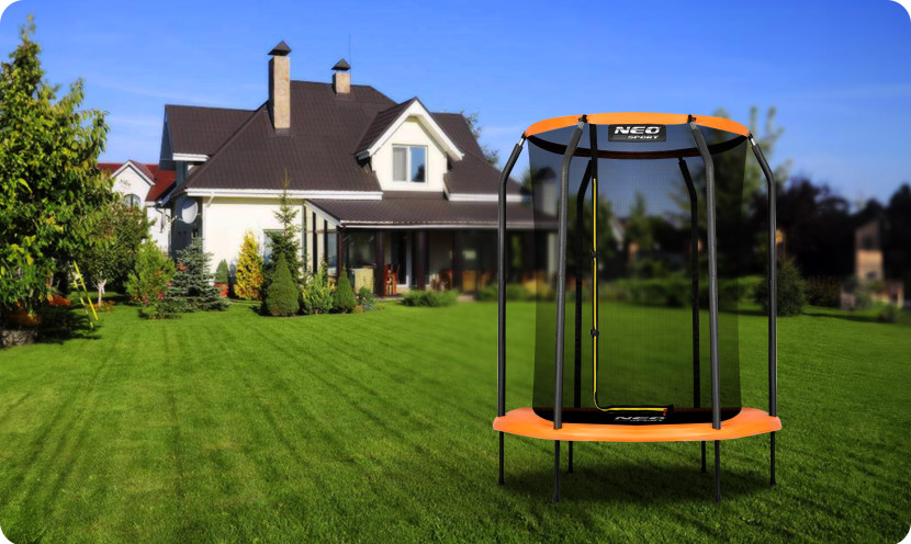 Trampolina ogrodowa z siatką wewnętrzną Neo-Sport 152cm 5ft