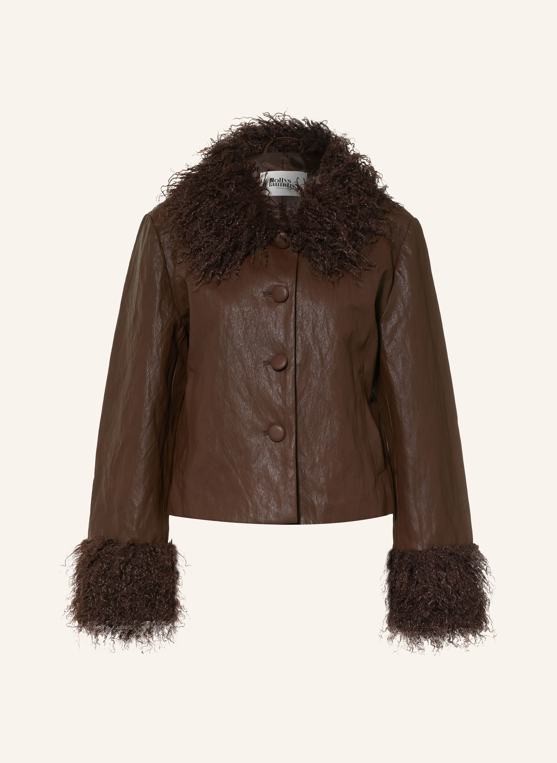 lollys laundry Jacke TRACYLL in Lederoptik mit Kunstfell