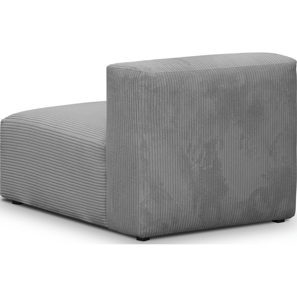 MODULO NEW - Chauffeuse sans accoudoirs modulable en velours côtelé gris clair