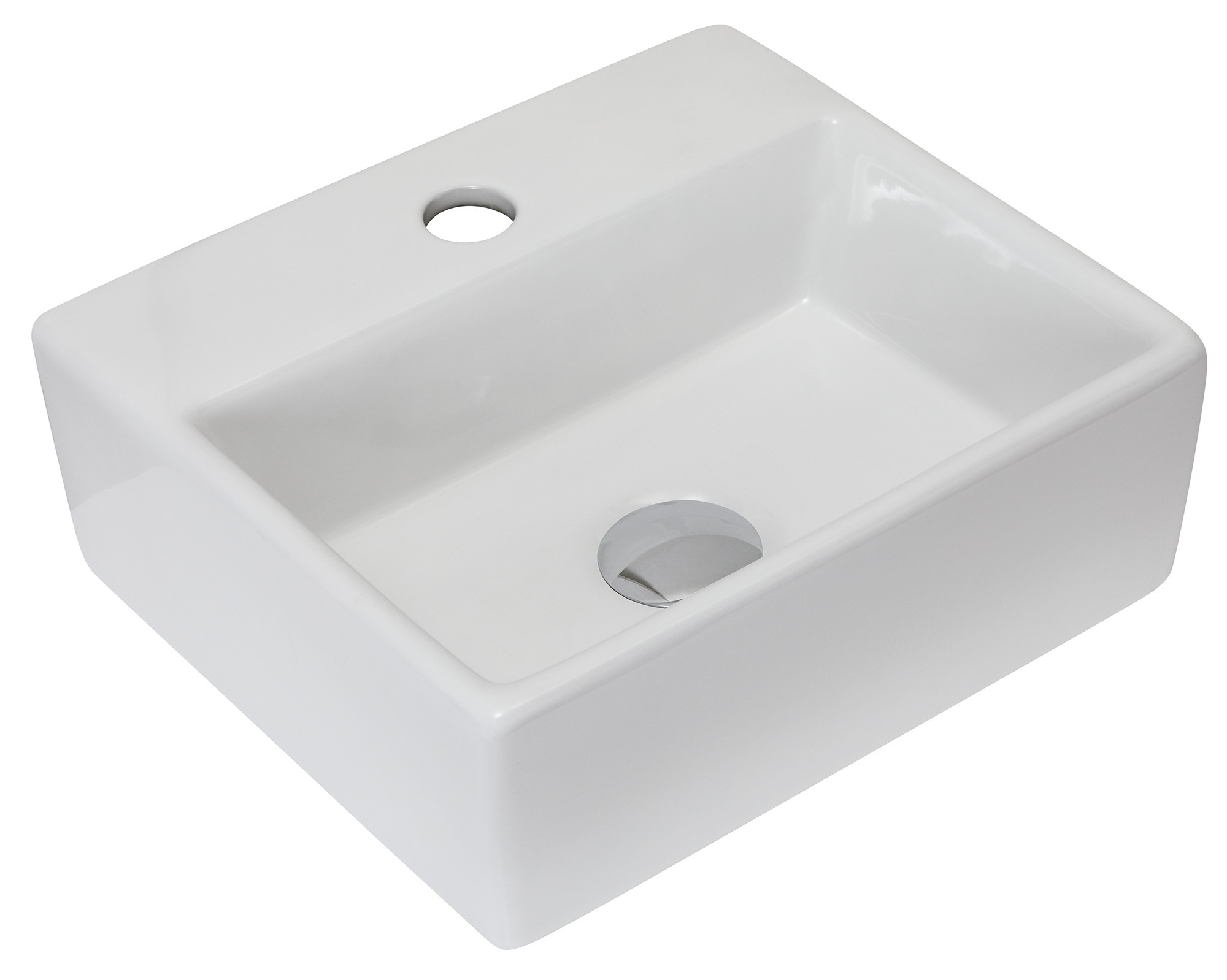 Umywalka Nablatowa Ceramiczna Prostokątna Biała NEXO