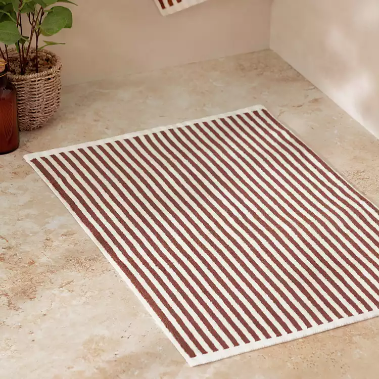 Yard Hebden Stripe Bath Mat - Brown