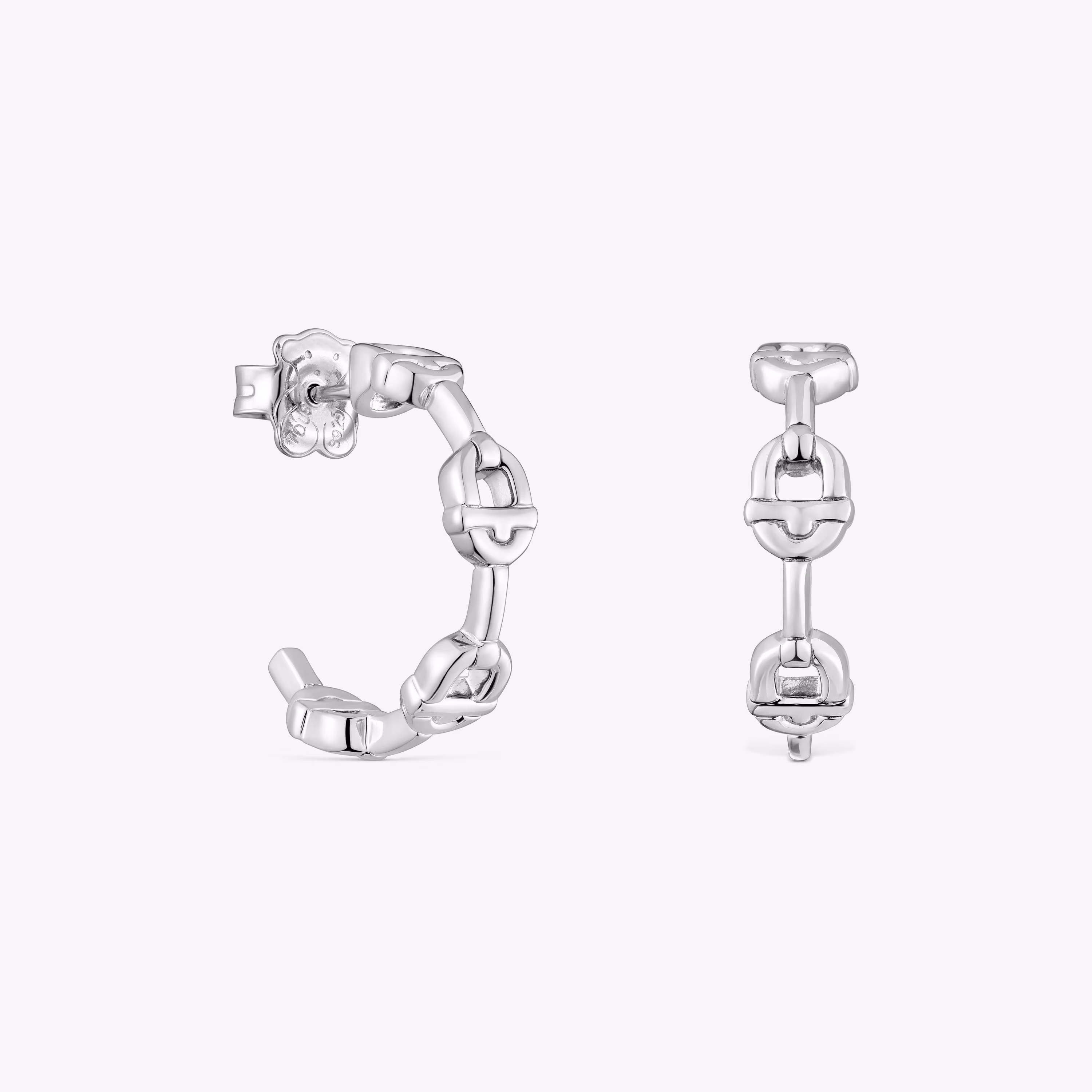 Pendientes de aro logo de plata 17,4 mm TOUS MANIFESTO