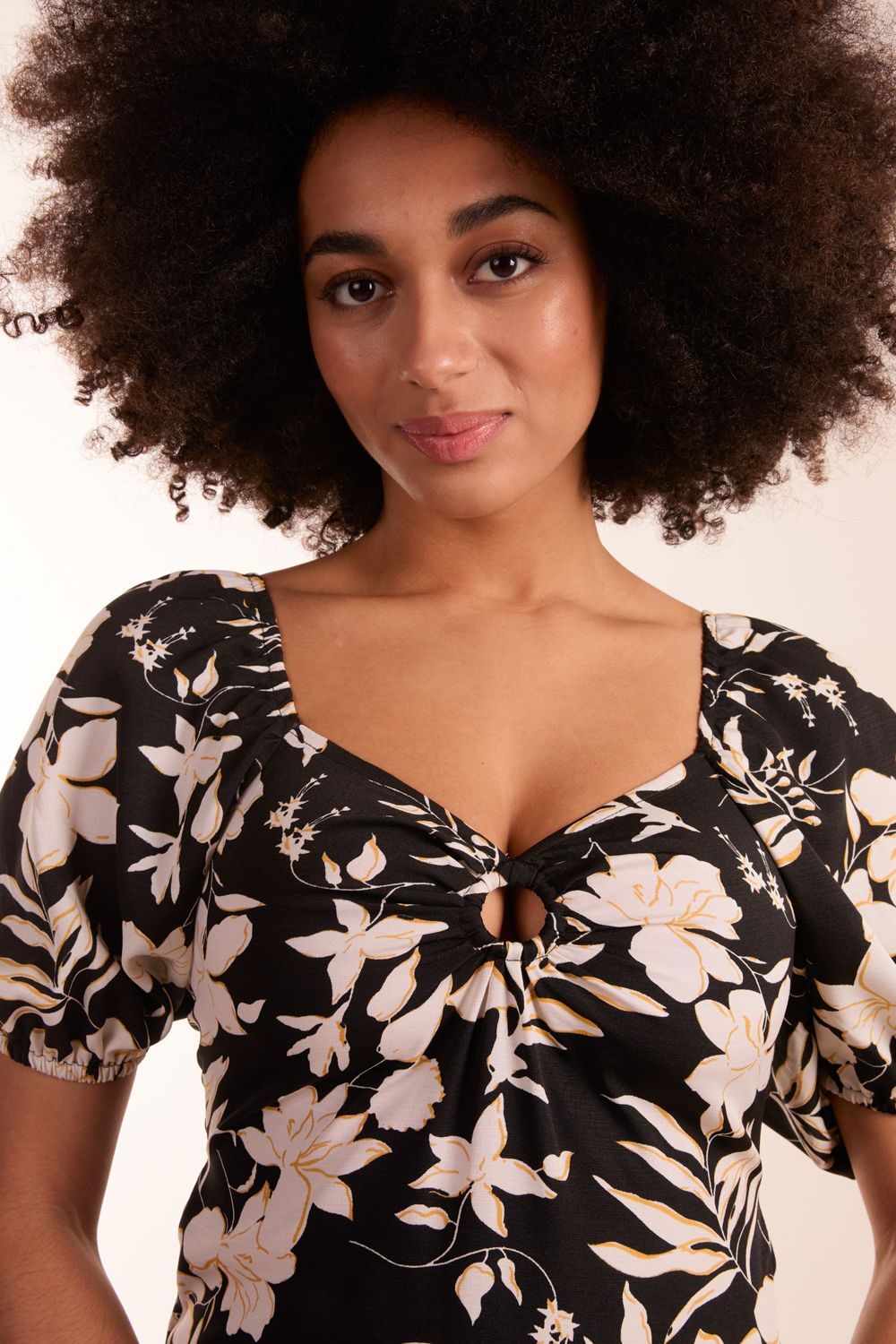 Blue Vanilla Ring Detail Milkmaid Mini Dress