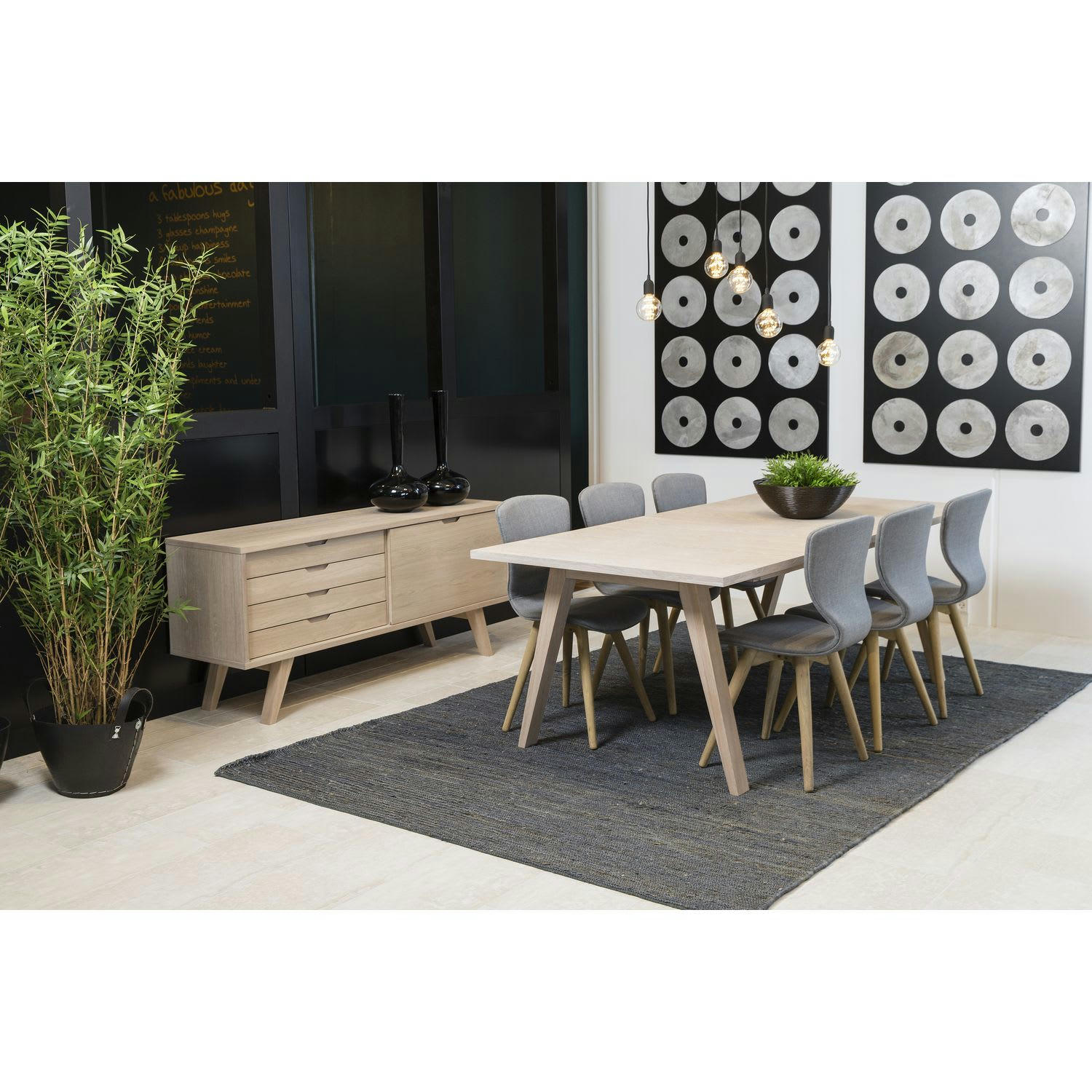 ALINE - Buffet en panneaux de particules avec 4 tiroirs et 1 porte