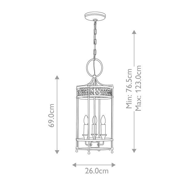 Lampa wisząca polerowany nikiel Guildhall 3xE14x60W Elstead