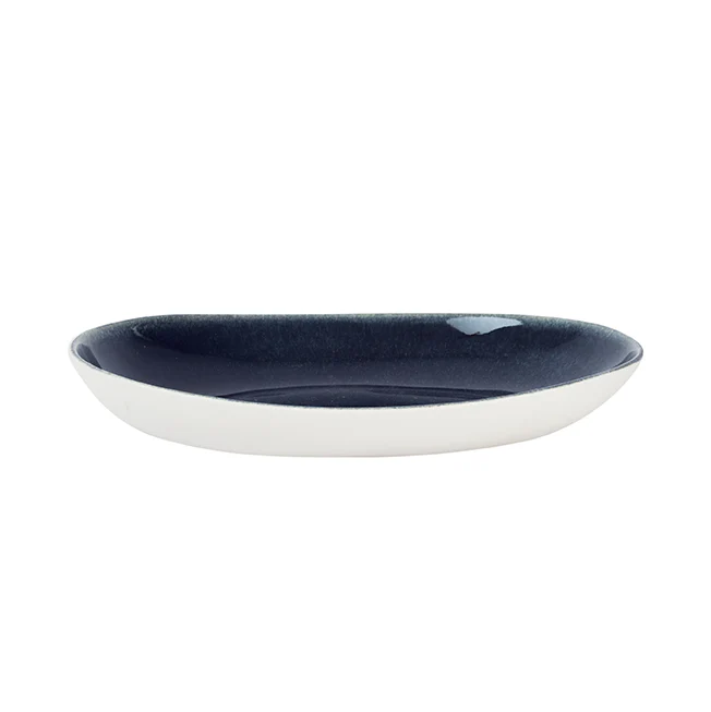 plat ovale bleu nuit