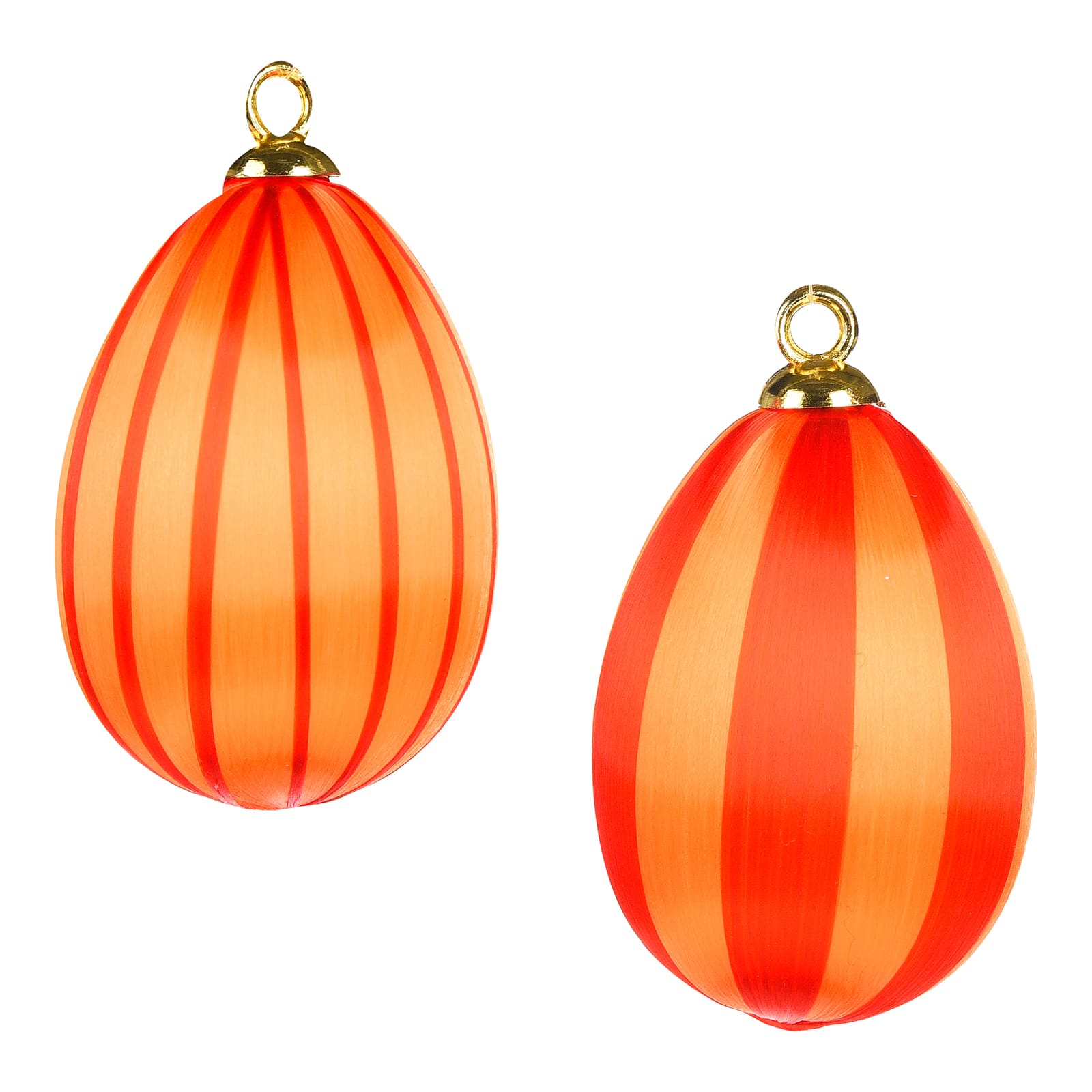Deko-Anhänger Streifen-Ei Orange, ⌀ 5 cm, H 70 mm, Variante nicht frei wählbar
