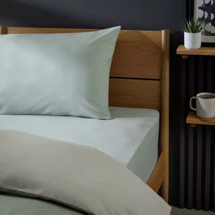 Habitat Polycotton Sage Fitted Sheet - Single