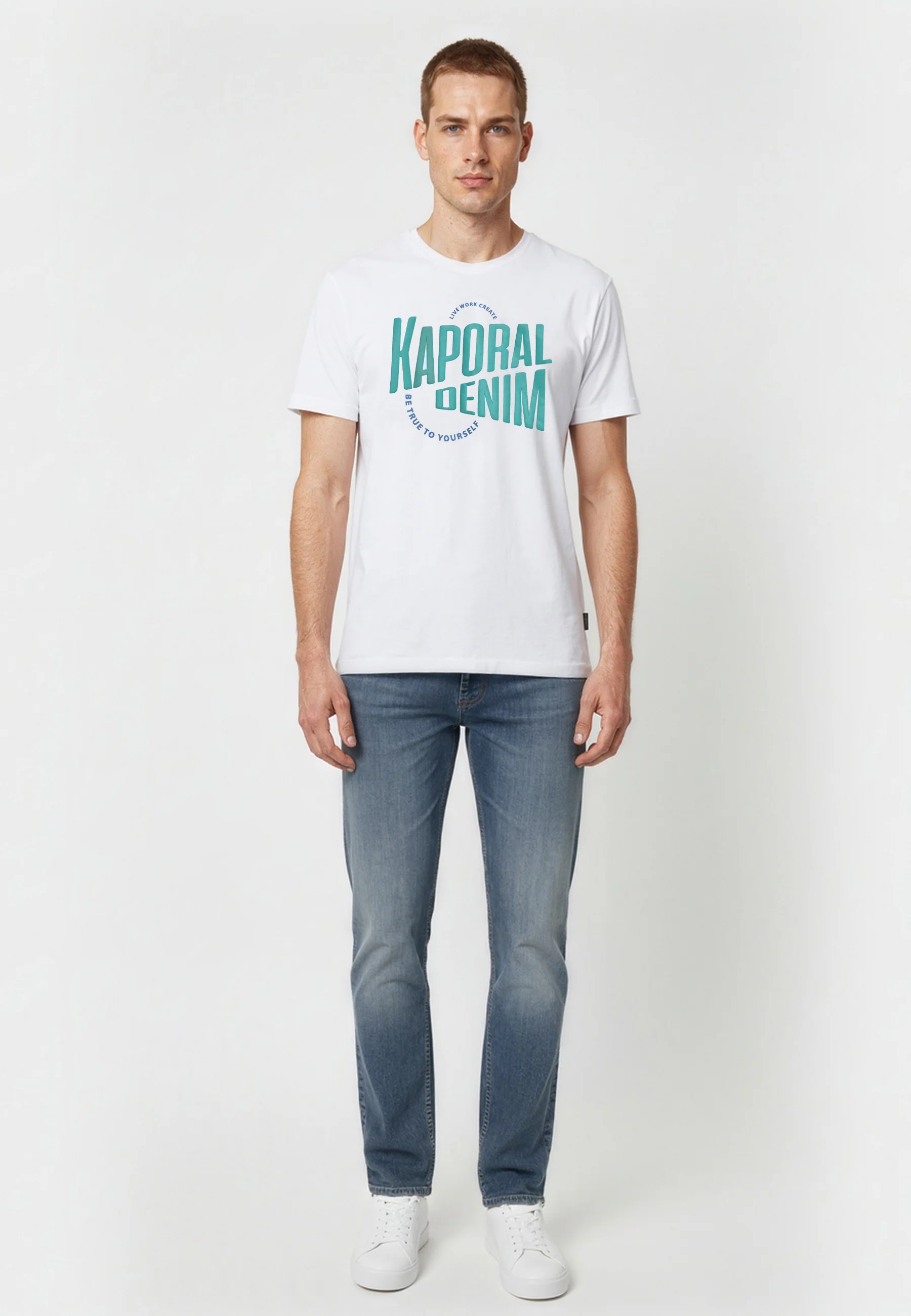 T-shirt manches courtes regular blanc coton JAVA