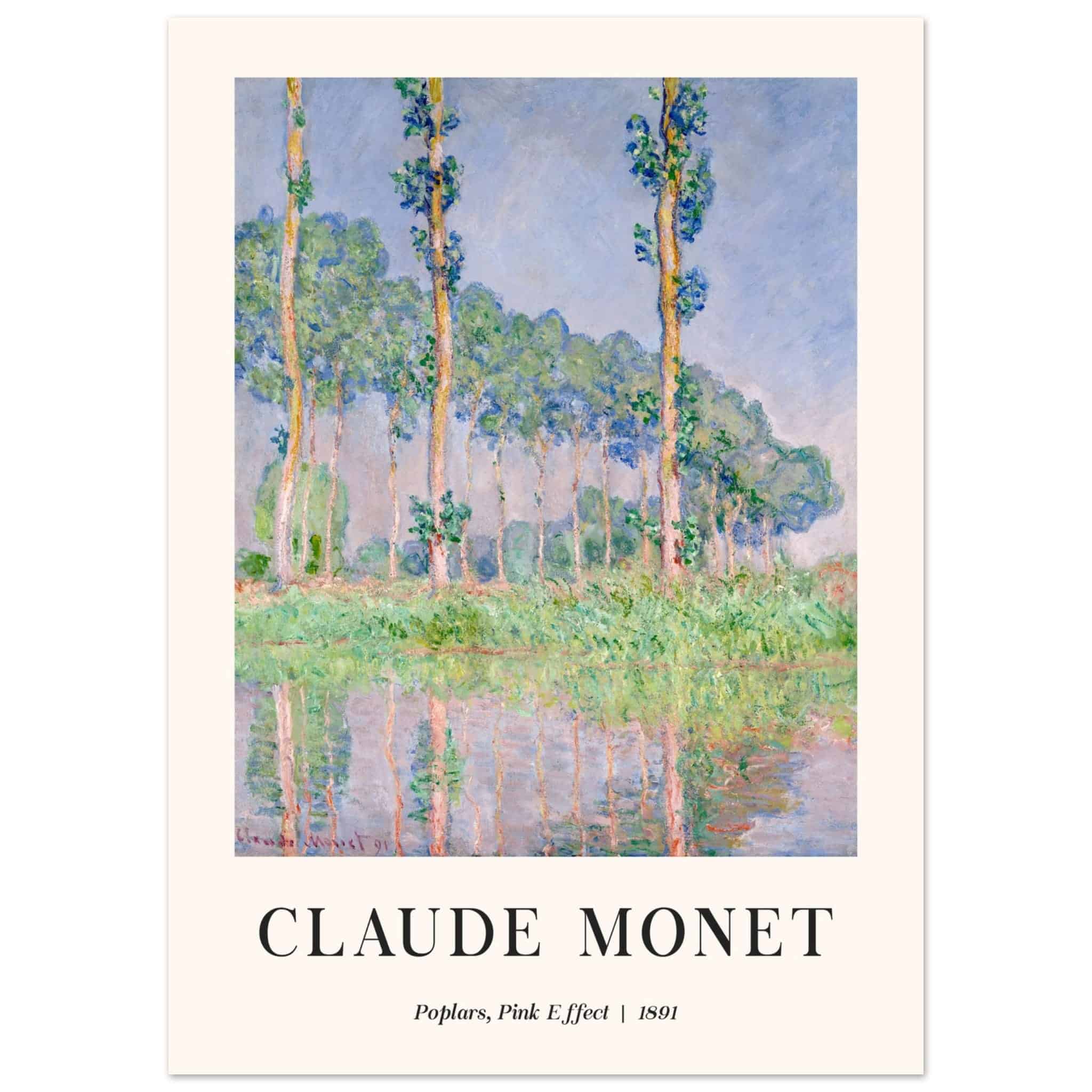 Artfulprints Poster Claude Monet - Poplars, pink effect  - 50x70 cm - Meerkleurig