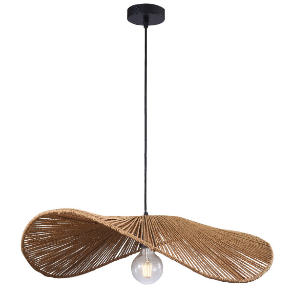 Lampa wisząca beżowo-czarna CAPRI 1xE27x20W wym: 120x60x60 cm Polux