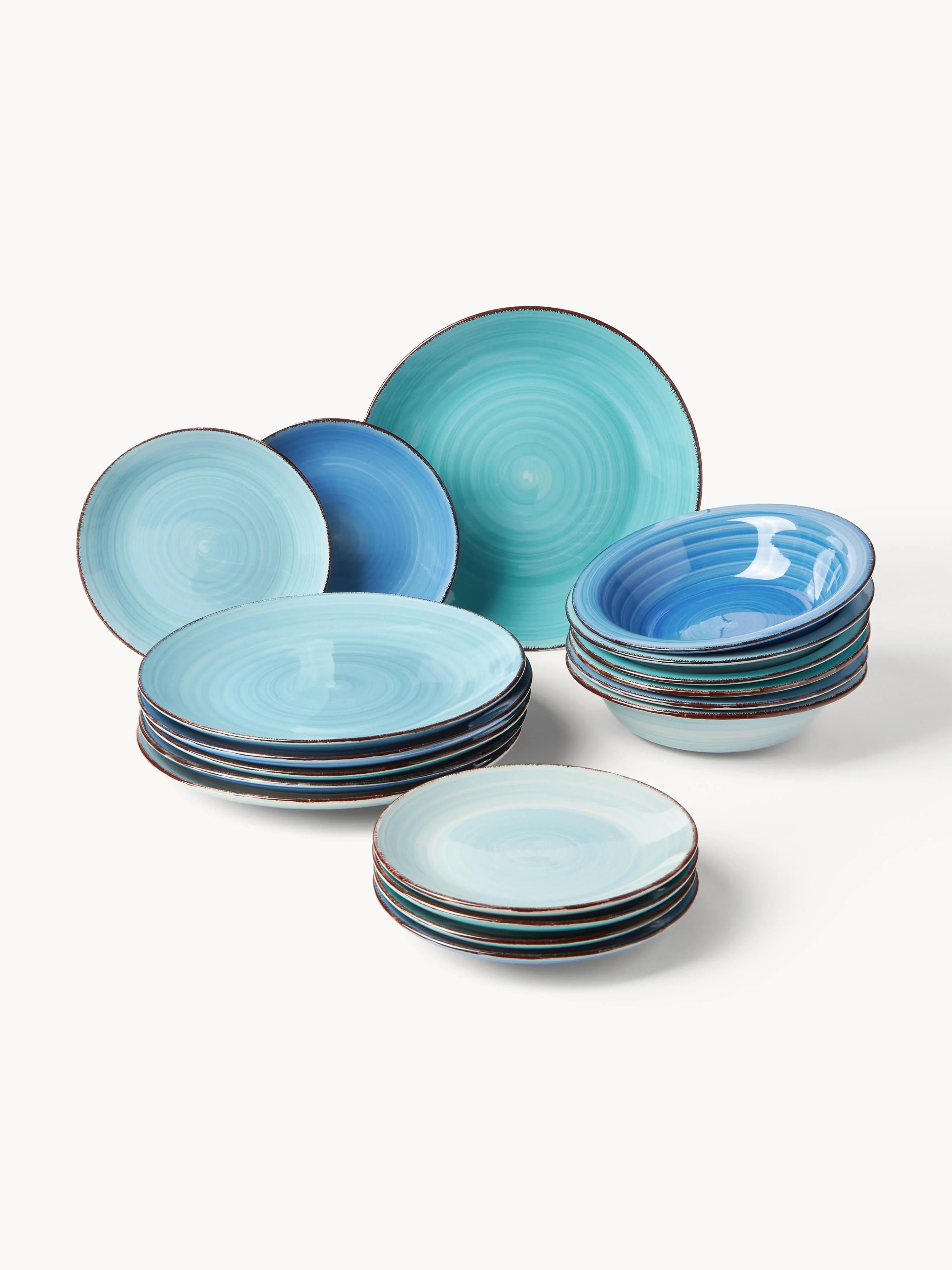 Handbemaltes Geschirr-Set Baita, 6 Personen, 18er-Set