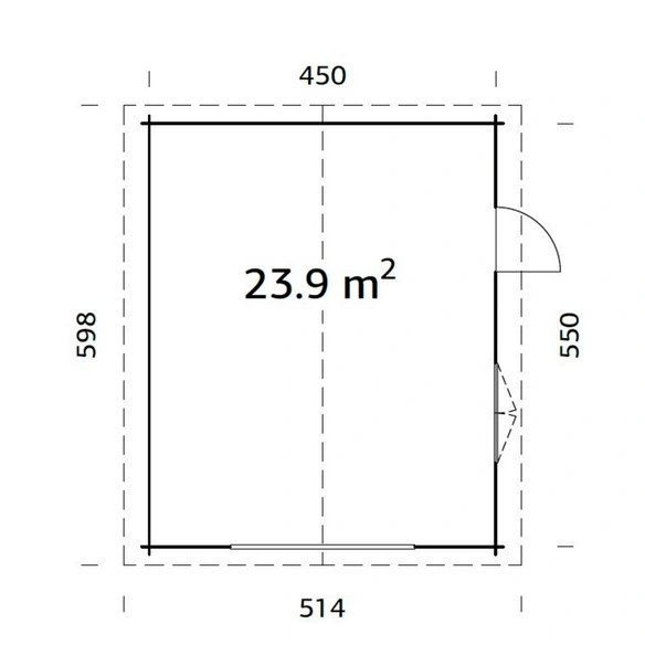 Garage »Roger«, Aufstellmaße BxTxH: 514 x 598 x 287 cm, Blockbohlensystem, Holz