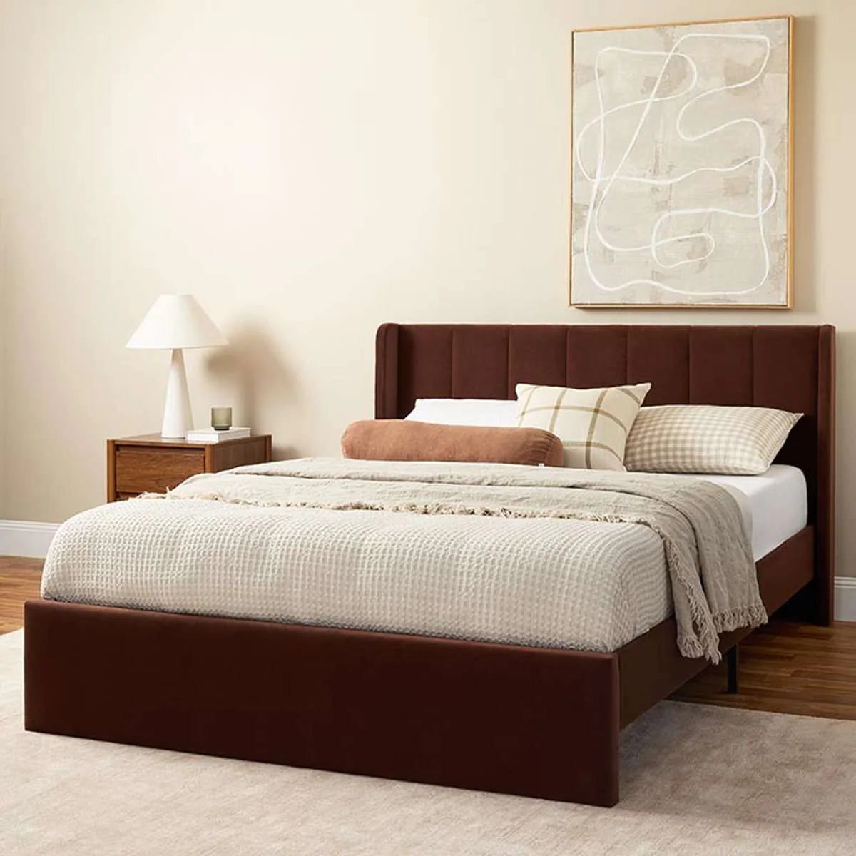 Quinn Queen Bed Chocolate and Vale Queen Mattress Bundle