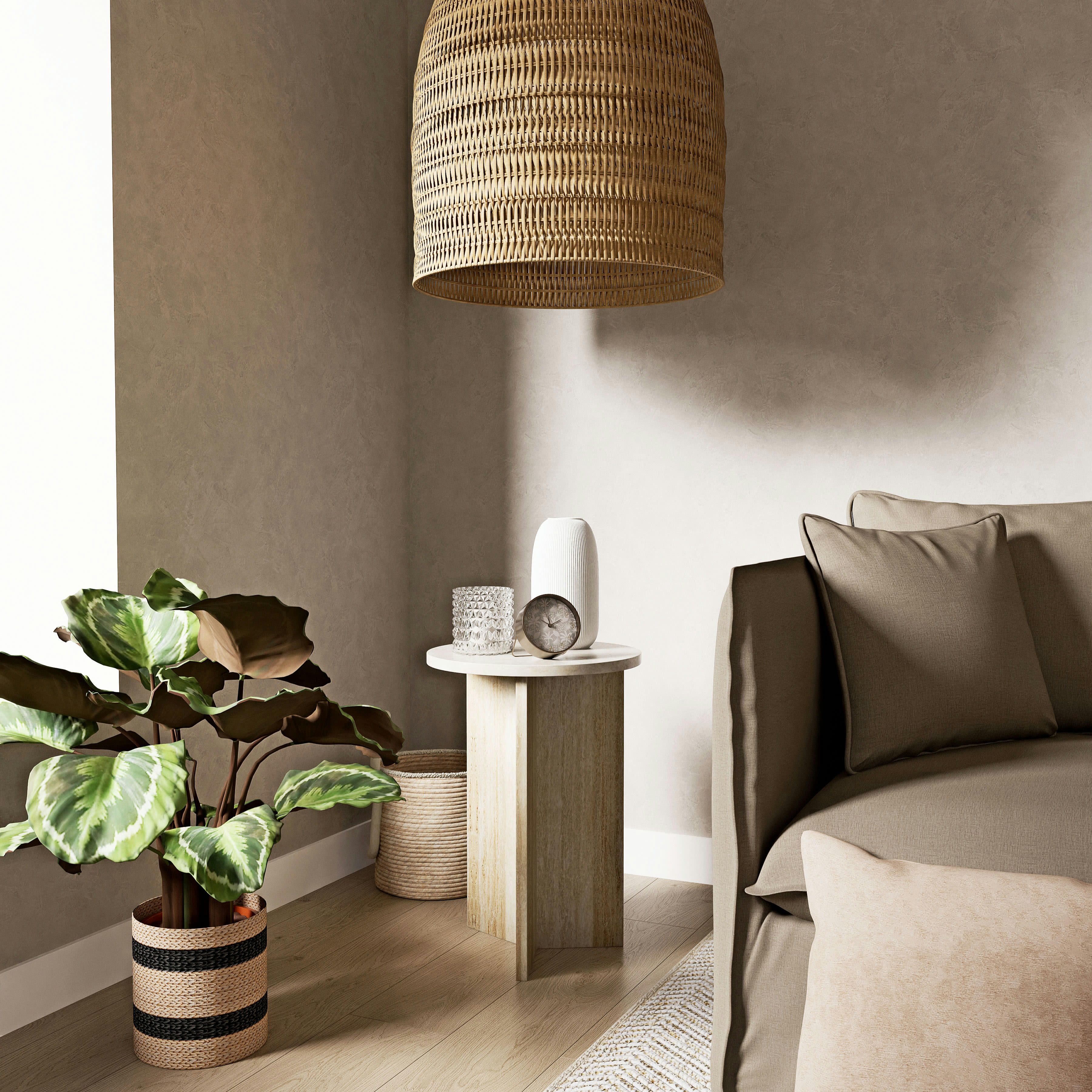 - Vase en porcelaine striée blanche H25