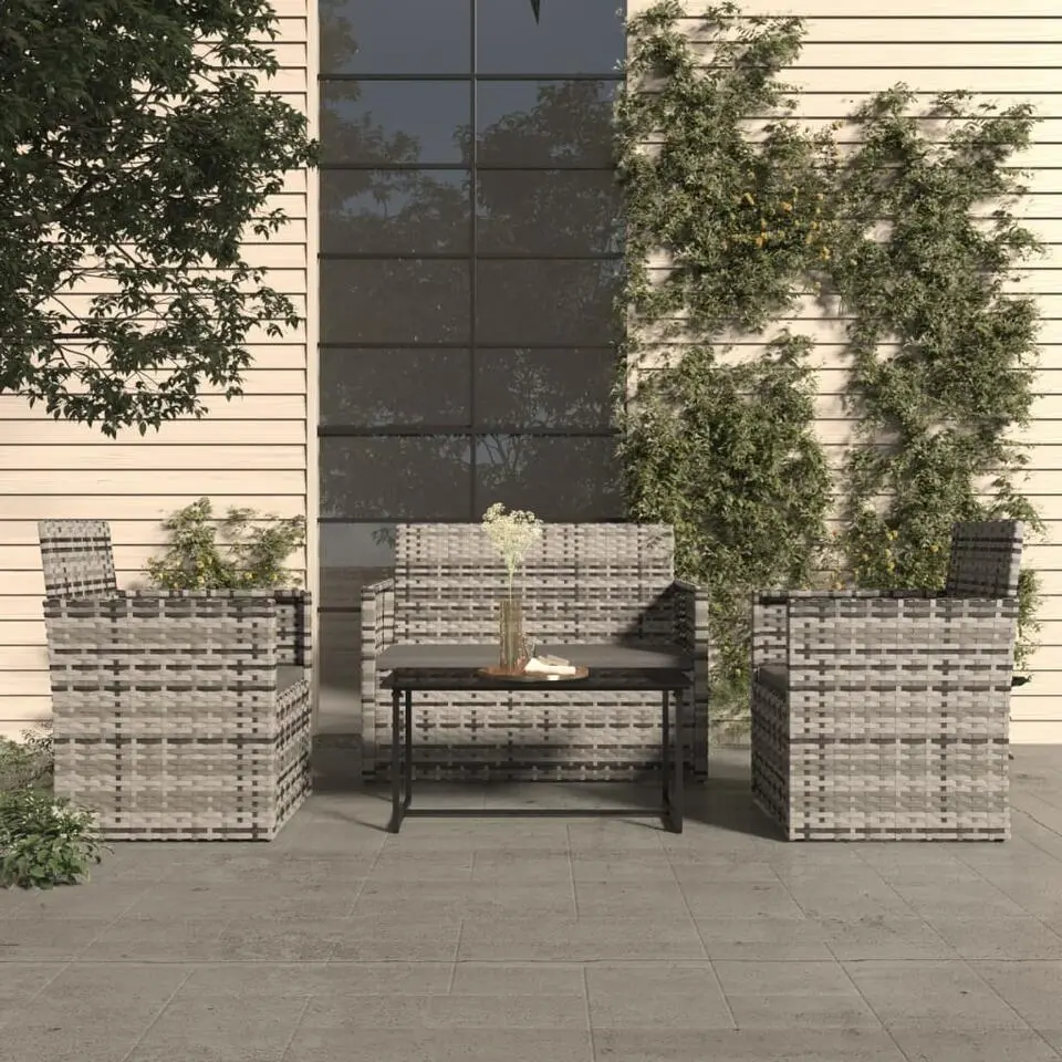 vidaXL - Loungeset - Grijs - Poly rattan