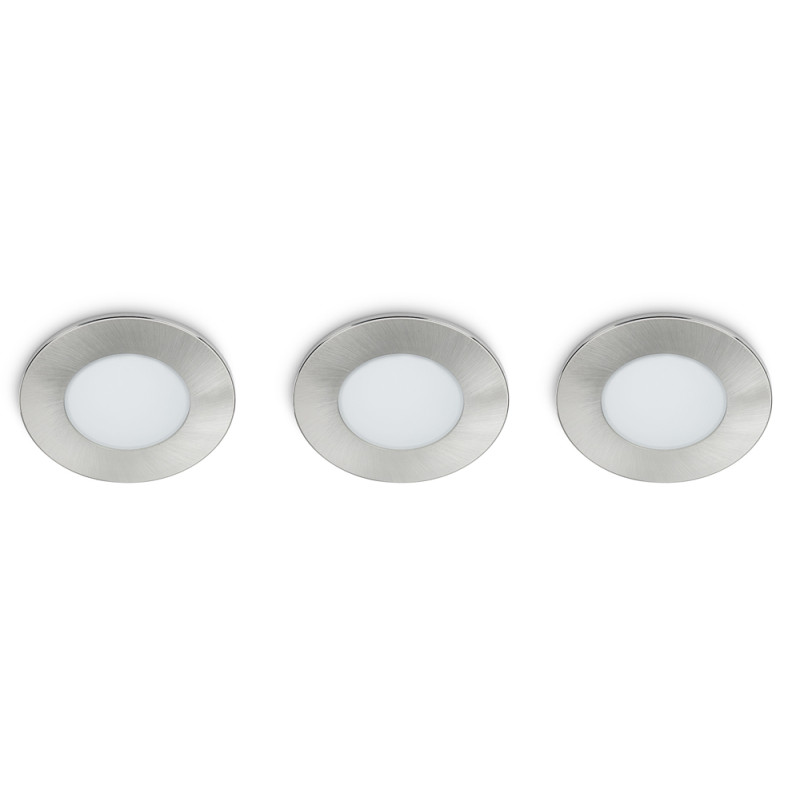 Spot encastrable LED chrome GU10 blanc chaud IP65 350 lm 5 W 3 pièces PROLIGHT