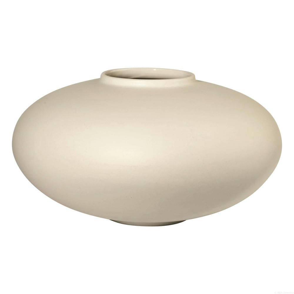 Mara - Vase oblong en céramique naturelle diam 18cm