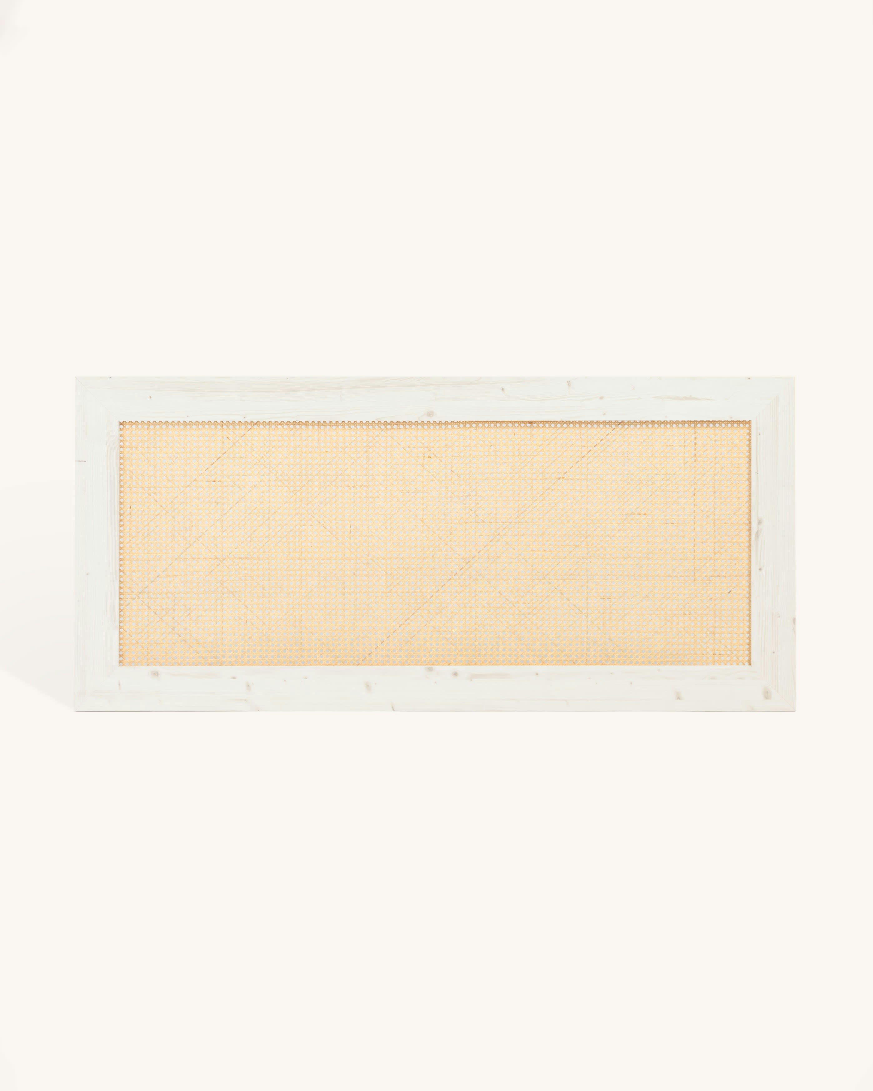 HAYDÉ - Tête de lit en bois pour lit de 150 cm en couleur blanc vieilli