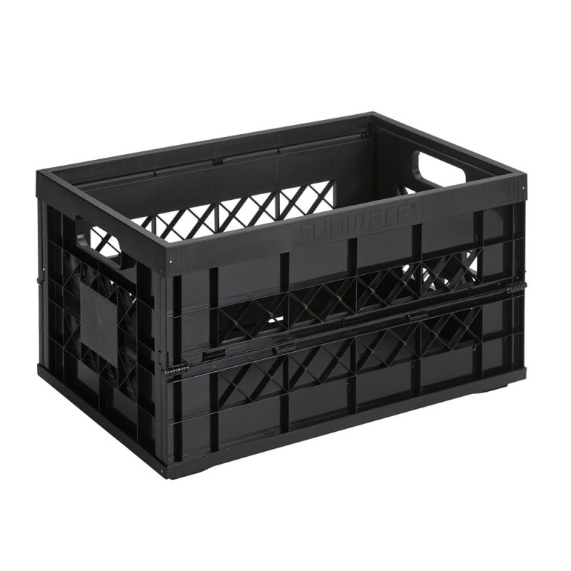 Box de rangement pliant Square Heavy Duty noir 45 L SUNWARE