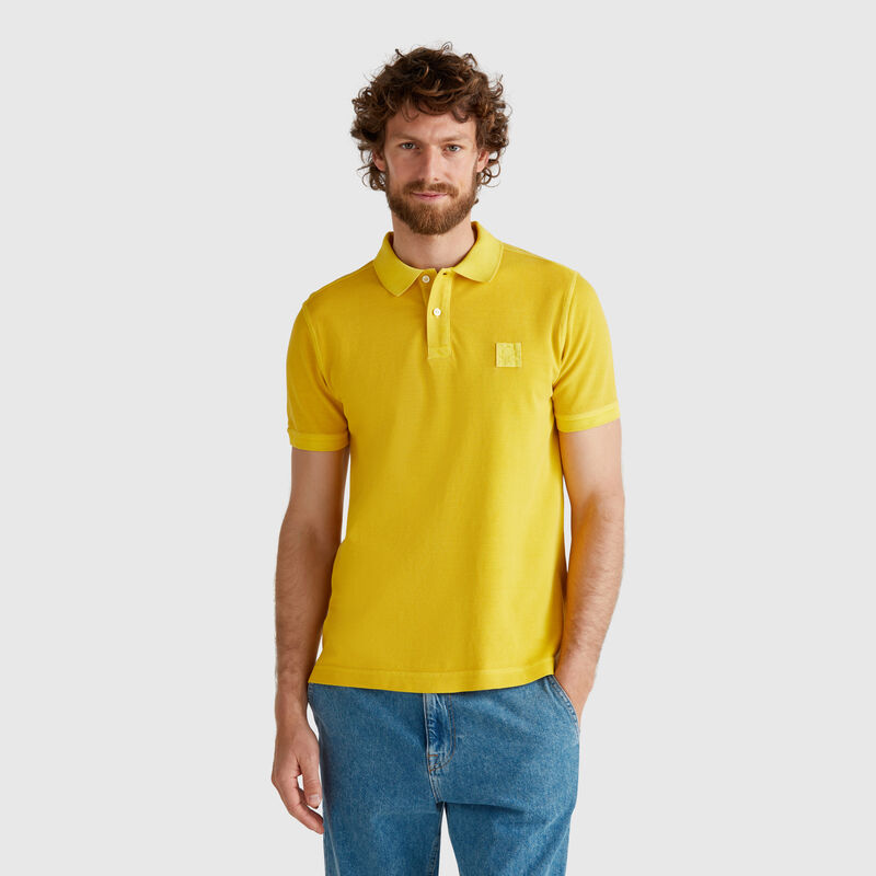 Yellow regular fit polo
