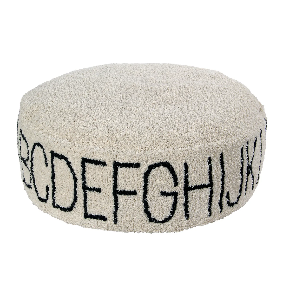 Lorena Canals - ABC Pouf, Ø 70 cm, natur / schwarz