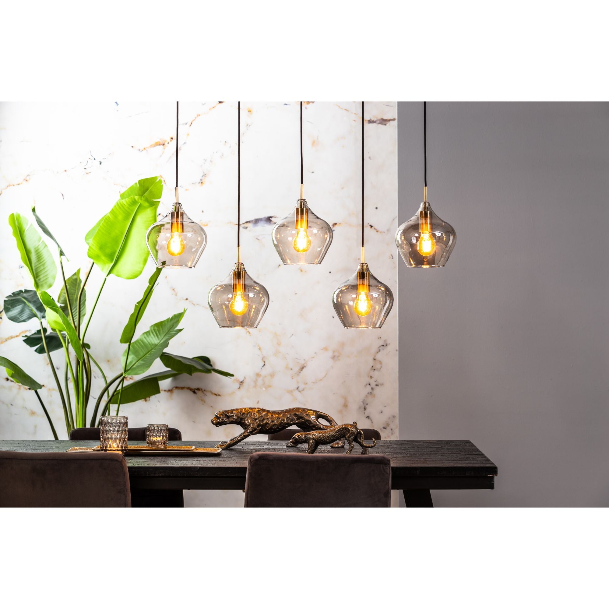 Light & Living - Hanglamp RAKEL - 104x20x120cm - Brons
