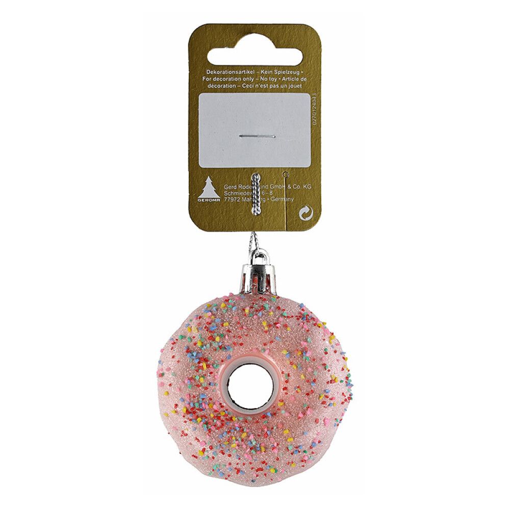 JULETREPYNT DONUT Ø6X3CM ROSA